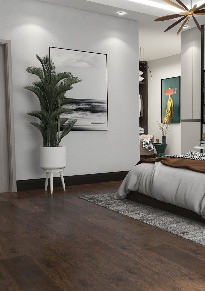Room with Cozy Espresso New Mountain flooring
