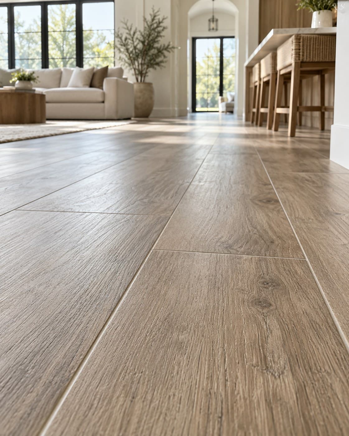 Wood-look porcelain tile