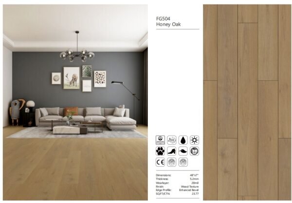 FG504 Honey Oak Luxury Vinyl Plank Flooring